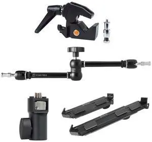 Tether Tools Rock Solid Master Clamp, 0.5-2.1" Range, Bundle with Articulating Arm and AeroTab Large Mounting System