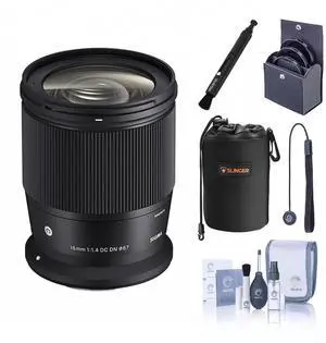 Sigma 16mm f/1.4 DC DN Contemporary Lens for Canon RF,Bundle with Included Value