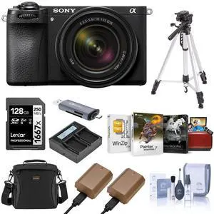Sony Alpha a6700 Camera w/E 18-135mm f/3.5-5.6 OSS Lens, 2x Battery and S/W Kit