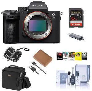 Sony Sony Alpha a7 III Mirrorless Digital Camera - Bundle with Shoulder Bag, 32GB SD Card, Cleaning Kit, Card Reader, SD Card Case, Corel PC Software Kit, Extra Battery