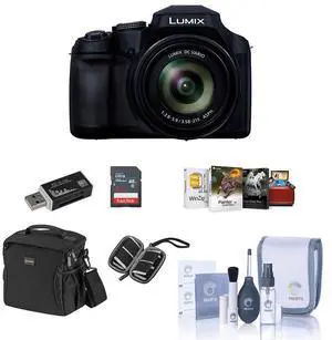 Panasonic LUMIX FZ80D Point & Shoot Digital Camera, Bundle with 16GB SDHC Card, Camera Bag, Cleaning Kit, Memory Wallet, Card Reader, Mac Software Package