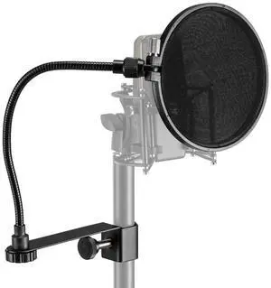 H&A Pop Filter with Gooseneck and Adjustable Knob (Clamp On) #HA-PF-K