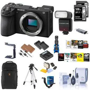 Sony Alpha a6700 Camera Body w/Zoom-Mini TTL R2 Flash, LED Light & Shotgun Mic