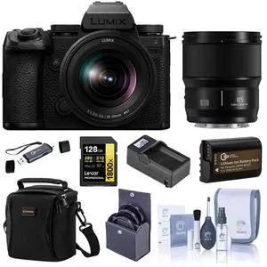 Panasonic LUMIX S5IIX Camera w/20-60mm f/3.5-5.6, 85mm f/1.8 Lens,Essentials Kit