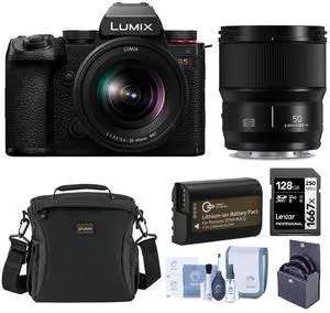 Panasonic LUMIX S5II Camera w/20-60mm f/3.5-5.6 & 50mm f/1.8 Lens,Included Value