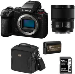 Panasonic Lumix S5 II Camera, Bundle with 85mm f/1.8 Lens, Battery & 128GB Card