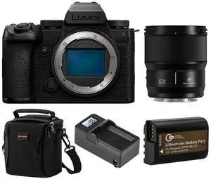 Panasonic LUMIX S5IIX Mirrorless Camera with LUMIX S 85mm f/1.8 Lens, Bundle with Extra Battery with Charger, Alpine 120 Bag