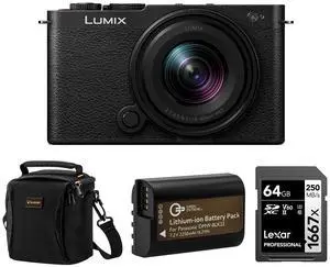 Panasonic LUMIX S9 Mirrorless Camera with LUMIX S 18-40mm f/4.5-6.3 Lens, Jet Black, Bundle with Professional 1667x 64GB UHS-II SDXC Memory Card, Alpine 120 Shoulder Bag, DMW-BLK22 Lithium-Ion Battery