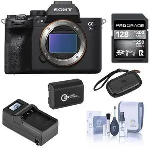 Sony Sony Alpha a7S III Full Frame Mirrorless Digital Interchangeable Lens Camera Body - Bundle with 128GB SD Card, Extra Battery, Charger, SD Card Case, Cleaning Kit
