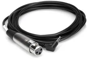 Hosa Technology Microphone Cable, XLR3F to Right-angle 3.5 mm TRS, 1 ft