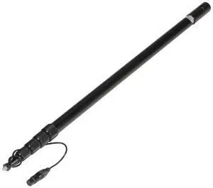 K-Tek KE-144CCR 3'.3"-12' Avalon Series Aluminum Boompole, Internal Coiled Cord - Nuetrik Female XLR on Top Pigtail & Switchcraft Male XLR, Side Exit