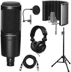 Audio-Technica AT2020 Cardioid Condenser Microphone Recording Setup Kit