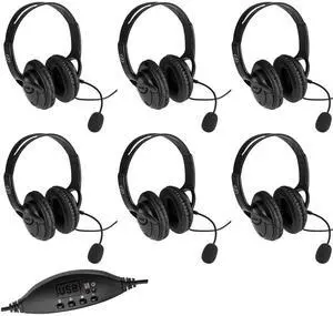 Adorama LX-USB05 USB Wired Headset with Microphone  6- Pack #HAHSLXUSB05 6