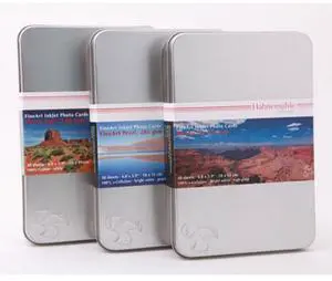 Hahnemuhle Photo Rag Baryta 315, 100% Cotton High Gloss, Natural White Inkjet Paper, 315gsm, in Tin Box 4" x 6" - 30 sheets