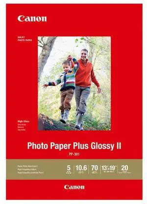 Canon PP-301 Photo Paper Plus Glossy II Inkjet Paper, 13x19", 20 Sheets