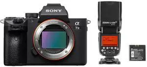 Sony Sony Alpha a7 III 24.2MP Full Frame Mirrorless Digital Interchangeable-Lens Camera - Bundle with Flashpoint Zoom Li-ion R2 TTL On-Camera Flash Speedlight