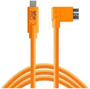 Tether Tools TetherPro USB-C to 3.0 Micro-B Right Angle Cable, 15', Orange
