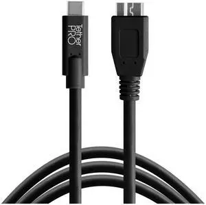 Tether Tools TetherPro USB-C to 3.0 Micro-B Cable, 15', Black