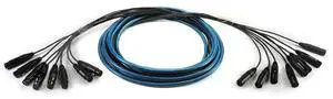 Whirlwind Medusa Multitrack Series 10' 8 Channel 3-Pin XLR Male to XLR Female Fanout Snake Cable