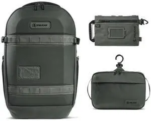Pelican Aegis PX18 18L Backpack, Charcoal, w/SPM ModPak Pouch & DK5 Toiletry Bag