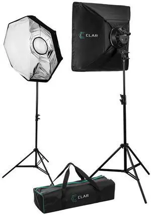 CLAR Basic 2-Light LED Softbox Kit
