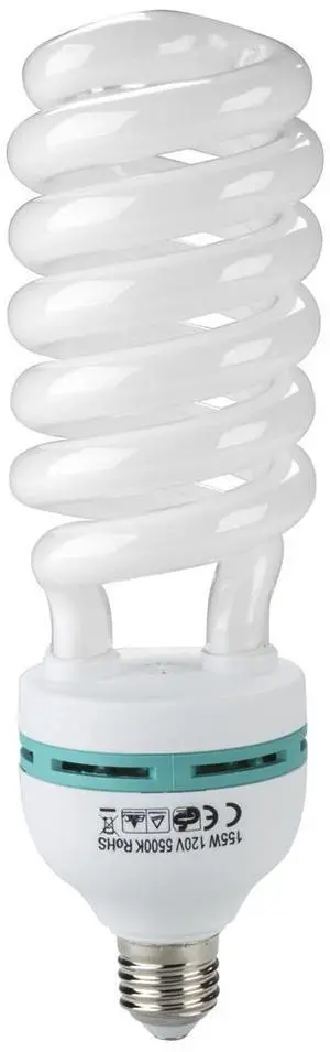 155W 5500K Spiral CFL Fluorescent Light Bulb, Equivalent Output of 600 Watts