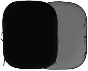 Manfrotto 5x6' Collapsible Reversible Background, Black/Mid Gray