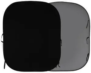 Manfrotto 6x7' Collapsible Reversible Background, Black/Mid Gray