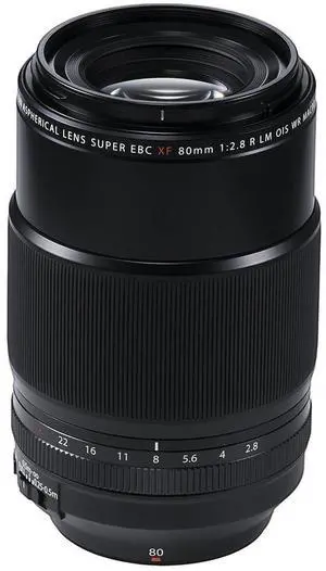 Fujifilm XF 80mm f/2.8 R LM OIS WR Macro Lens, Black, Bundle with 62mm Digital Essentials Filter Kit and 19x19" Lens Wrap