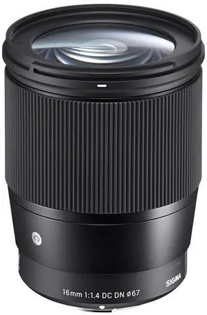 Sigma 16mm f/1.4 DC DN Contemporary Lens for Micro Four Thirds, Black, Bundle with Hoya 67mm Digital Filter Kit II, Lens Case, Lens Cleaner, Cleaning Kit