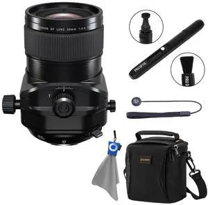 Fujifilm Fujinon GF 30mm f/5.6 T/S Lens, Black, Bundle with Alpine 120 Shoulder Bag, Lens Cap Tether and Lens Cleaner