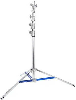 Flashpoint Flashpoint Heavy Duty 13.3ft High Cine Stand Pro with Leveling Leg and Combo Head, Silver, Max Load 39.7lb/18kg
