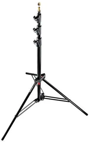 Manfrotto 1004BAC 144" Air Cushioned Aluminum Master Light Stand with 4 Sections & 3 Risers, Black - Pack of 3 Stands -_