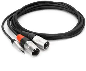Hosa Technology 15' REAN 3.5mm TRS-Dual XLR3M 24 AWG Pro Stereo Breakout Cable