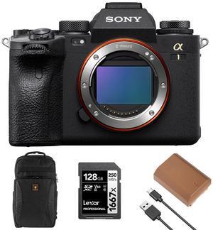 Sony Sony Alpha 1 Full Frame Mirrorless Digital Camera Bundle with Backpack, 128GB SD Card, Extra Battery