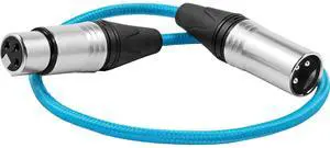 Kondor Blue 18" 3-Pin XLR Male to 3-Pin XLR Female Audio Cable for On-Camera Mics