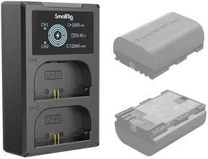 SmallRig Dual Camera Battery Charger with LCD Screen for LP-E6NH