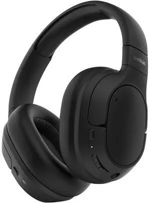 Belkin SoundForm Isolate Wireless Active Noise Cancelling Closed-Back Over-Ear Headphones, Black