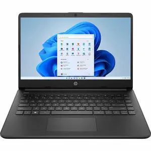 HP 14-dq3210nr 14" HD Touchscreen Laptop, Intel Celeron N4500 1.1GHz, 4GB RAM, 64GB eMMC, Windows 11 Home S Mode, Jet Black