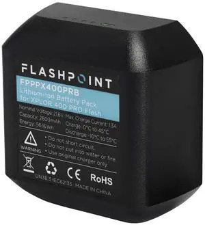 Flashpoint Rechargeable Lithium-Ion Battery Pack for XPLOR 400 PRO (AD400Pro) Flash (21.6V, 2600mAh) - Godox WB400P