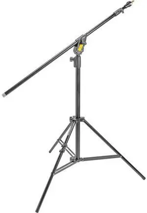 Manfrotto Boom Stand 420 (Black Anodized), 3-Section Stand Convertible to Double Extension Boom and Stand (#3398B)