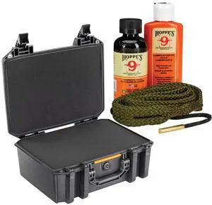 Pelican V300 Vault Large Pistol Case with Foam, Black, Bundle with Cleaning Kit