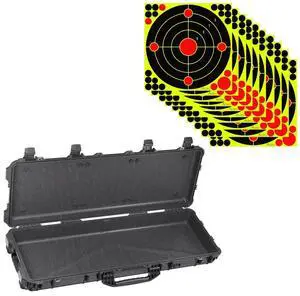 Pelican 1720 42" Wheeled Gun Case, Charcoal Black, Bundle with 12x12" Splatter Shooting Target Stickers, 10-Pack