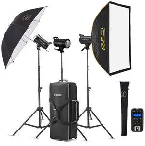 Flashpoint Studio 400 II-V 400Ws R2 Monolight Flash With 10W LED Modeling Lamp and Bowens Mount (3 Light kit)