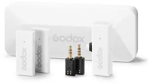 Godox MoveLink Mini 2.4GHz Lightning Wireless Microphone Kit 2, Cloud White