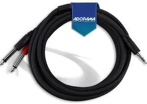 Pig Hog 10' 3.5mm Stereo to Dual 1/4" Mono (Male) Breakout Cable #PB-S3410