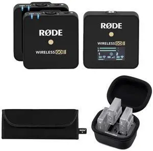 Rode Wireless GO II Compact Microphone System, Bundle with Charging Case