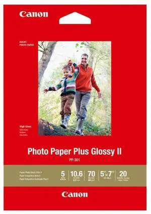 Canon PP-301 Glossy Photo Paper (5x7"), 20 Sheets #1432C002