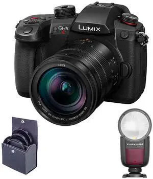 Panasonic LUMIX GH5 II Mirrorless Camera with Leica 12-60mm Lens with Flash Kit