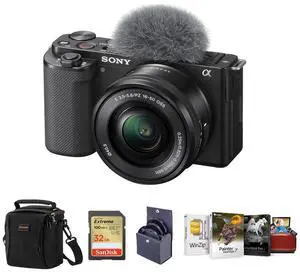 Sony ZV-E10 Mirrorless Camera with 16-50mm Lens (Black) with Mac Software & Acc.